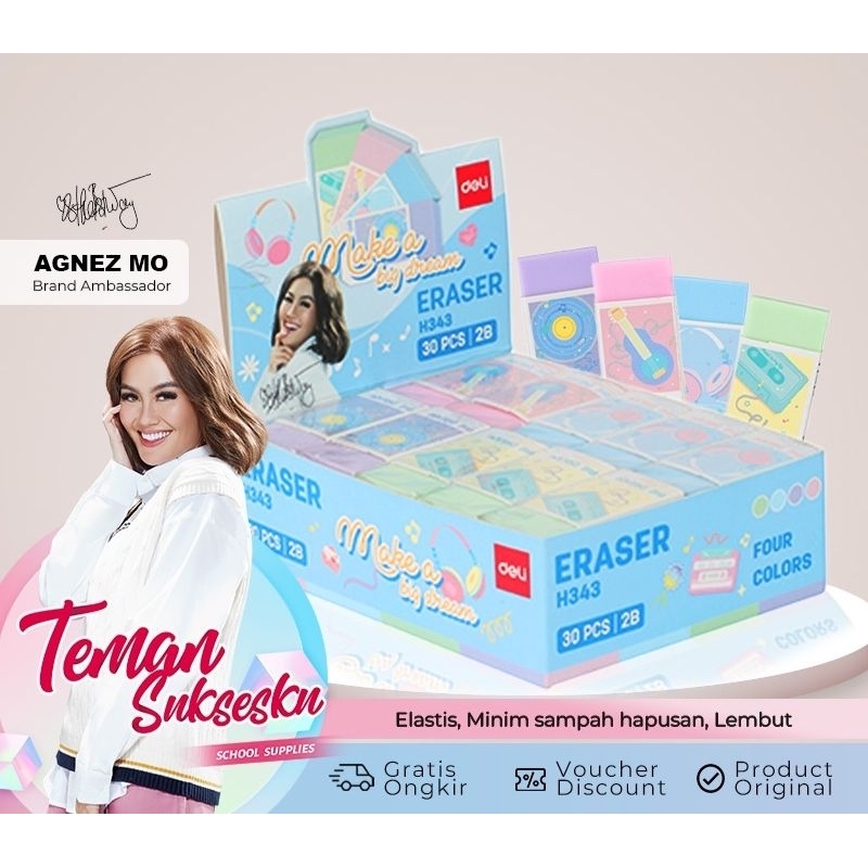 

DELI X AGNEZ MO Deli Pencil Eraser / Penghapus Elastis Warna Macaroon CH343