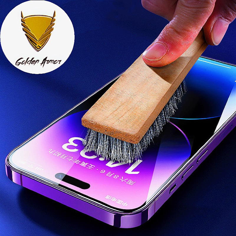 #Golden Armor# Premium Tempered Glass IPHONE Super Clear Glass Anti Static Anti Dust Anti Gores