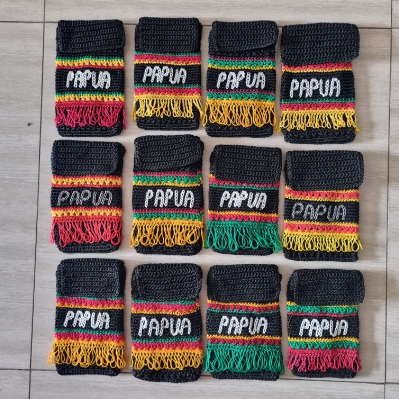 Tas hp rajut/ tas hp/ tas rajut benang/ tas unik/ tas papua