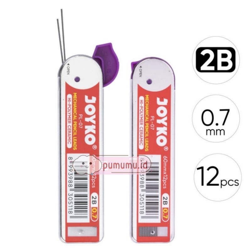 

[PUMUMU] JK25 Pencil Lead / Isi Pensil Mekanik Joyko PL-07 / 2B / 0.7 mm - Refill Pensil Mekanik