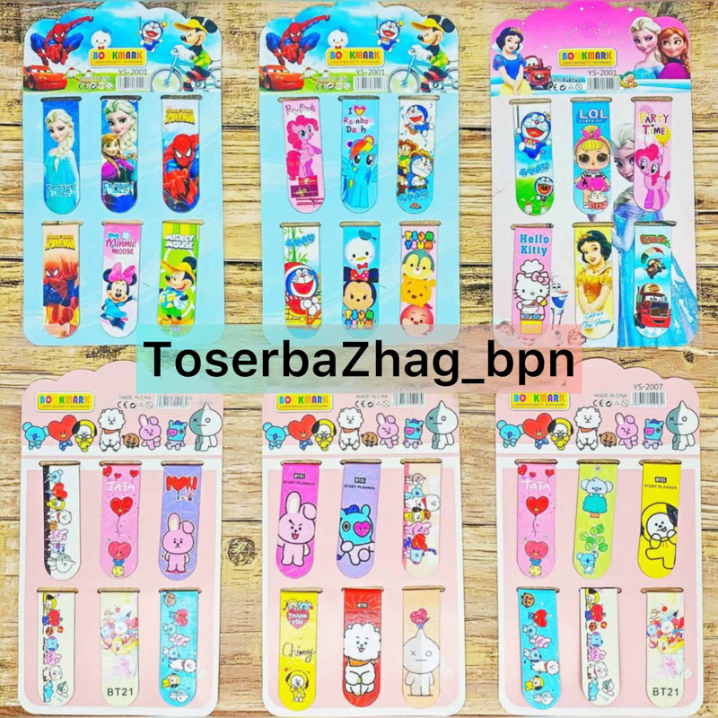 

(6pc) pembatas buku magnet/magnetic bookmark/post it magnet