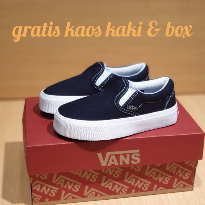 Sepatu Anak Sekolah Laki Laki Perempuan Sepatu Vans Anak Slip On Sepatu Sneaker Anak Cowok Cewek Unisex Sepatu Sekolah Tk Sd Hitam Sepatu Santai Sepatu Kanvas Slip On Berkualitas Premium