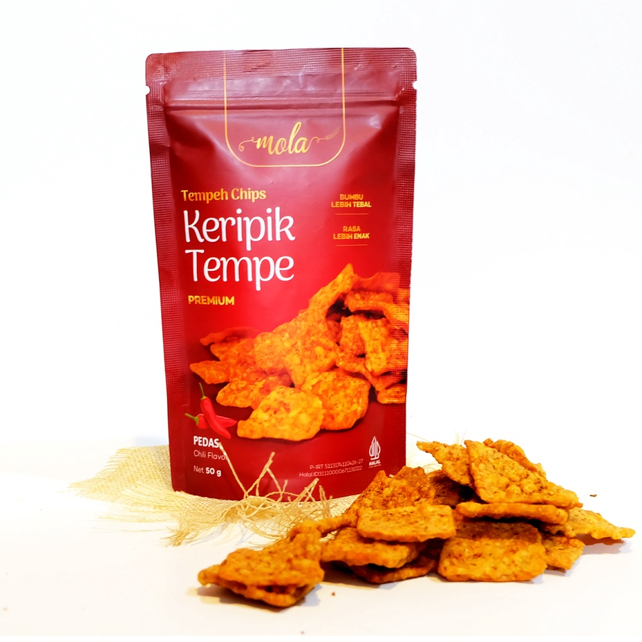 Mola Keripik Tempe 50 gr | Camilan Snack Halal