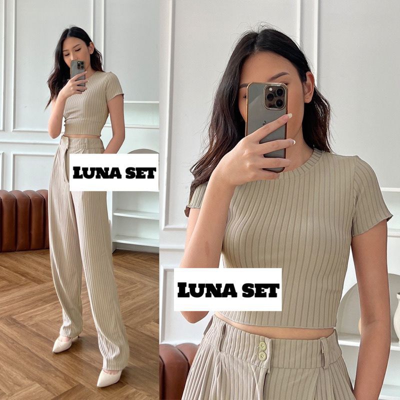 LUNA CUTE SET HORNET SET - KAOS POLO SET CELANA