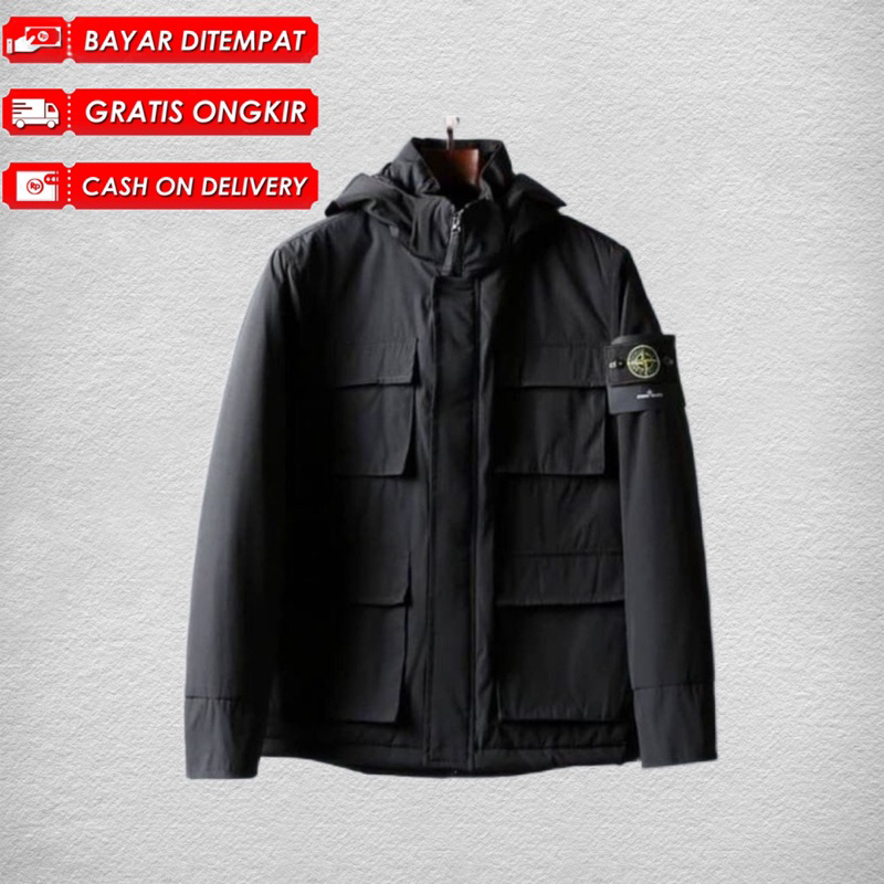 HLS- Jaket parka stone island full teg unisex jaket parka anti air stone island