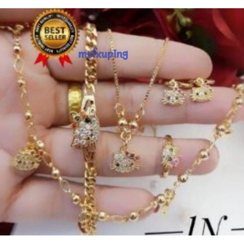 Set Anak Perempuan Xuping Hello Kitty Tanpa Gelang Tangan 303a1