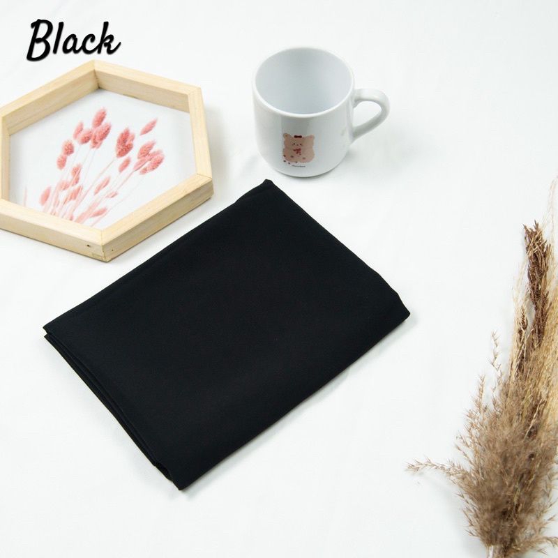 pashmina kaos premium/hijab jersy premium/jilbab pashmina instan/pashmina rayon/pashmina bagus murah-Hitam