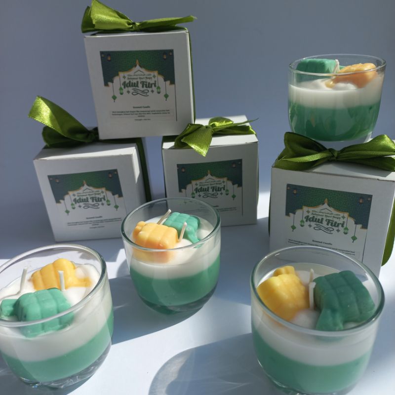 COD | Gift Box Lebaran Lilin Aromaterapi Ketupat | Scented Candle | Souvenir hampers Idul Fitri