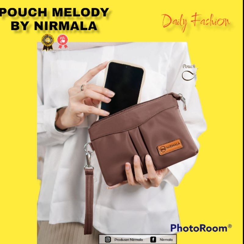 POUCH MELODI BY NIRMALA BAHAN CHOCOLY ANTI AIR WATERPROOF PREMIUM