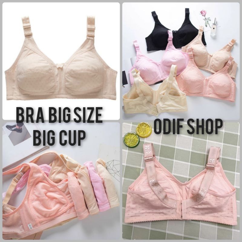 OdiF Shop 3077 - Bra Plus Size Katun Berpori / Beha Jumbo Big Cup Big Size Cup Besar
