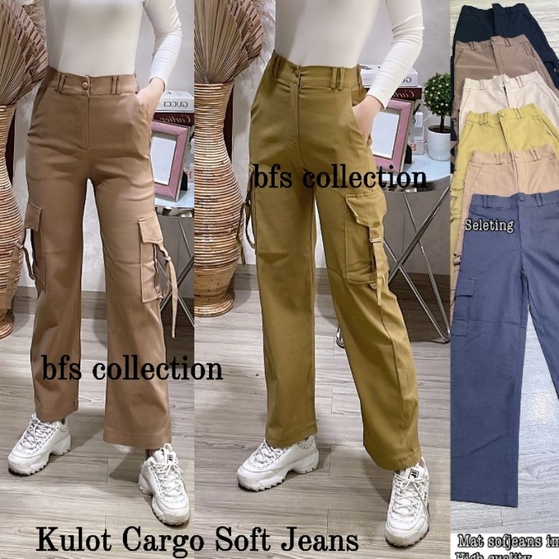 Cargo Pants/ Kulot Cargo Soft Jeans Stretch Import 9665