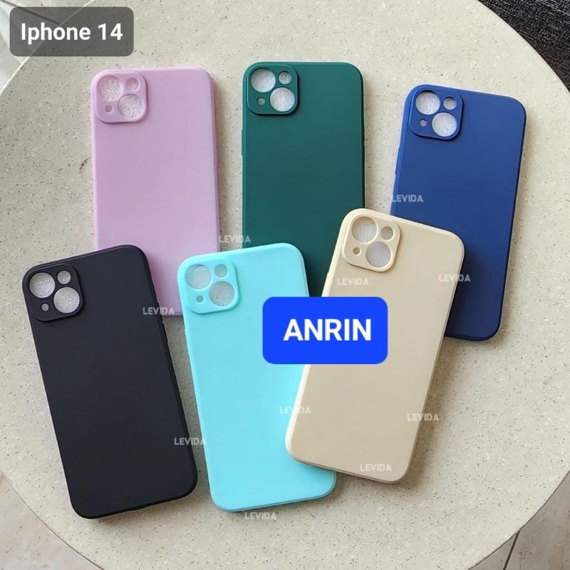 IPHONE 14 CASE MACARON SQUARE ANTI DEBU CASING SOFTCASE SILIKON