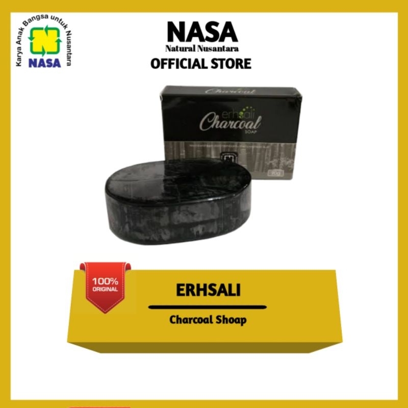 Erhsali Charcoal Soap Sabun Untuk Kulit Berminyak Asli Nasa