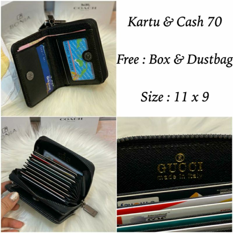 Dompet CH 70 Cash &amp; Card Lipat Kombi Zipper Freee Box Semprem