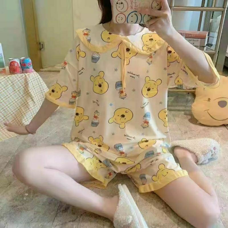 Baju tidur piyama setelan pita import/Set piyama korea