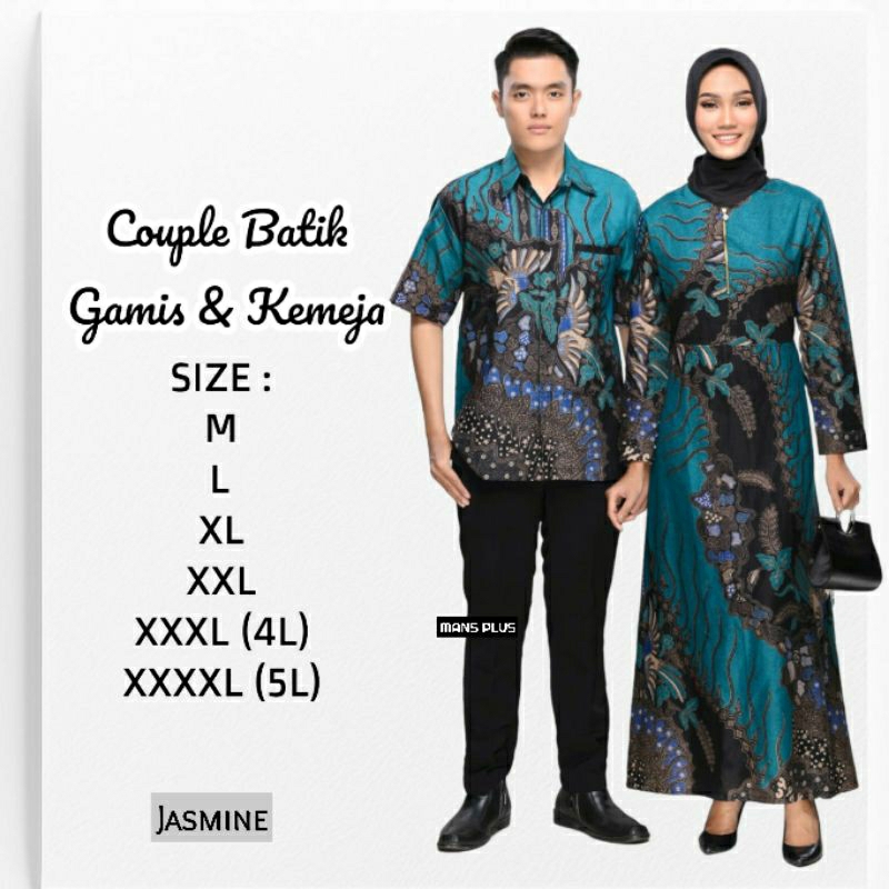 Couple Batik Keluarga Pasangan Gamis Jumbo Big Size 4L-5L Sarimbit Maxi Longdress Modern VVP