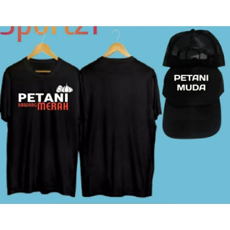 KAOS BONUS TOPI PETANI BAWANG MERAH INDONESIA KAOS PETANI