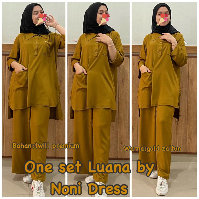 Daster Arab NONI LUANA One Set Kulot Premium Twill