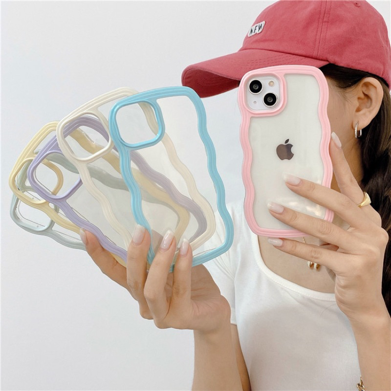 NEW! Curly Wavy Side Case Candy Full Cover Case For iPhone 7 8 PLUS XR X XS MAX 11 12 13 Mini Pro Max