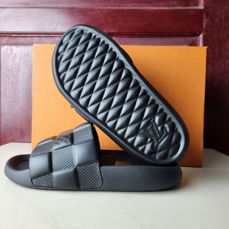 sandal lv pria slide sendal cowok mirror p1shoes selop terbaru slipper santai