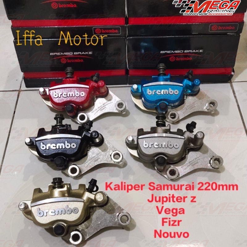 Kaliper Samuraie 2 Piston 2P + Breket Pnp Jupiter Z/ F1zr/ Rx King/ Vega R/ Nouvo Caliper Cakram Palababi Kau