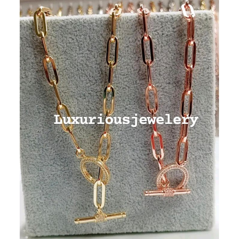 Luxuriousjewelery- Kalung Paperclip diamond premium