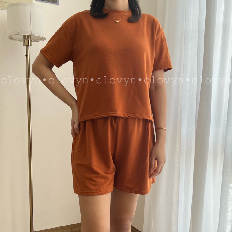 Setelan Celana Pendek Wanita Bahan Babyterry Super LAT