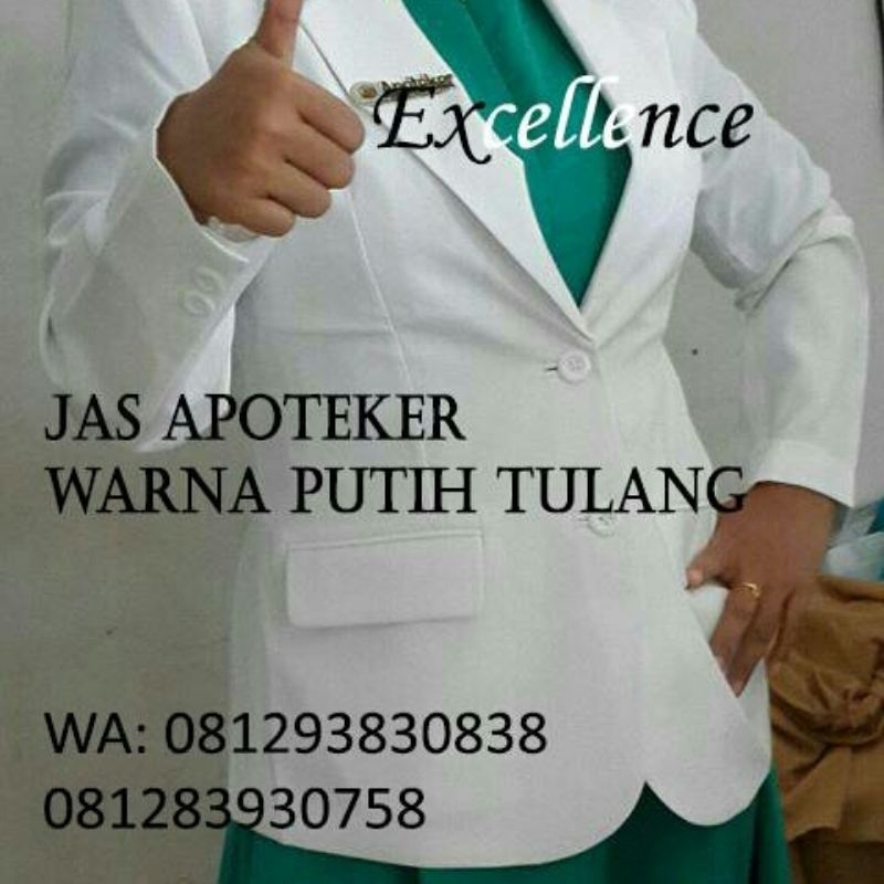 Jas Apoteker Premium Wanita Putih Tulang