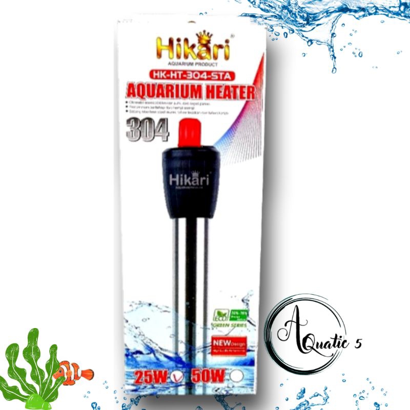 PEMANAS AIR AQUARIUM HIKARI HEATER STAINLESS 25WATT