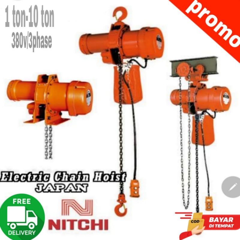 ELECTRIC CHAIN HOIST 5 TON 6 METER NITCHI MH5