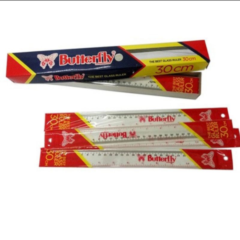 

Penggaris BUTTERFLY panjang 30cm 1 pak isi 12pcs