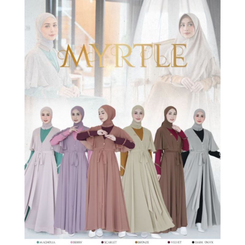 Gamis Dress Dewasa Mytrle || Myrtle Set Pashmina || Myrtle Set Khimar Termurah Dress Myrtle By Aden Hijab