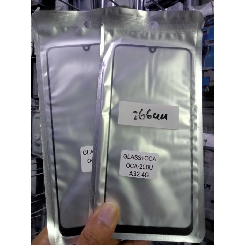 glass sudah OCA Samsung A32 4g kaca Touchscreen LCD layar sentuh