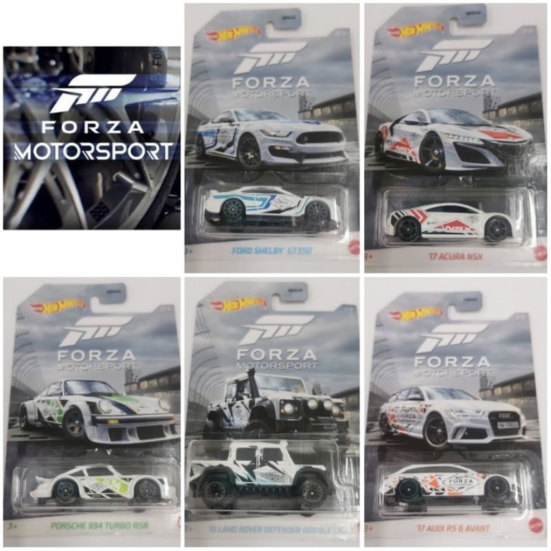 HOT WHEELS FORZA MOTORSPORTS 15 LAND ROVER DEFENDER DOUBLE CAB PORSCHE 934 TURBO RSR 17 ACURA NSX AUDI RS6 AVANT FORD SHLEBY GT350