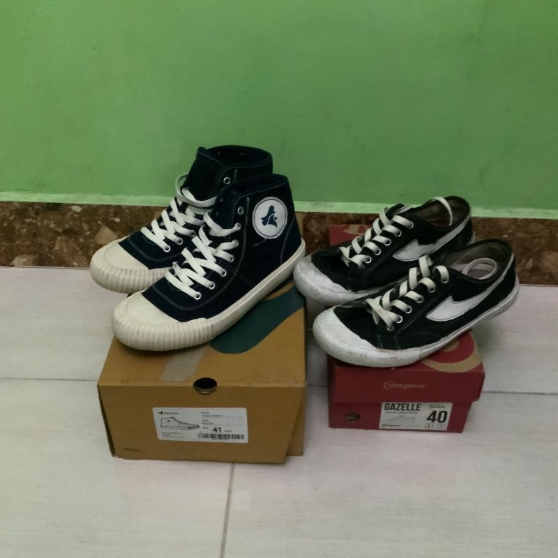 Brodo Vulcan Navy High dan Compass Black White Low