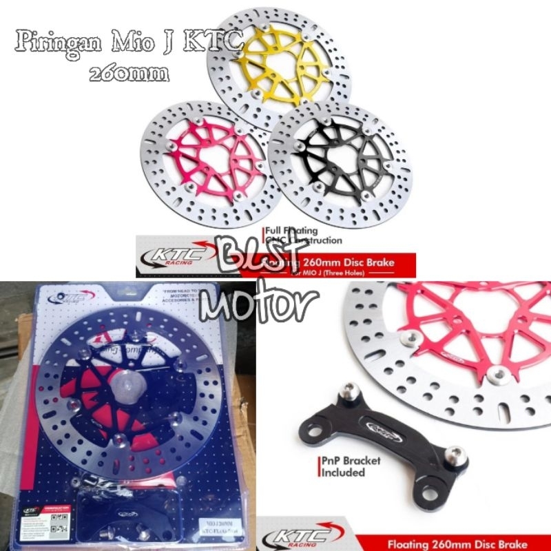 Piringan Cakram Original KTC Racing Mio J Mio M3 Fino Soul GT ukuran 260mm 3lubang CNC Floating