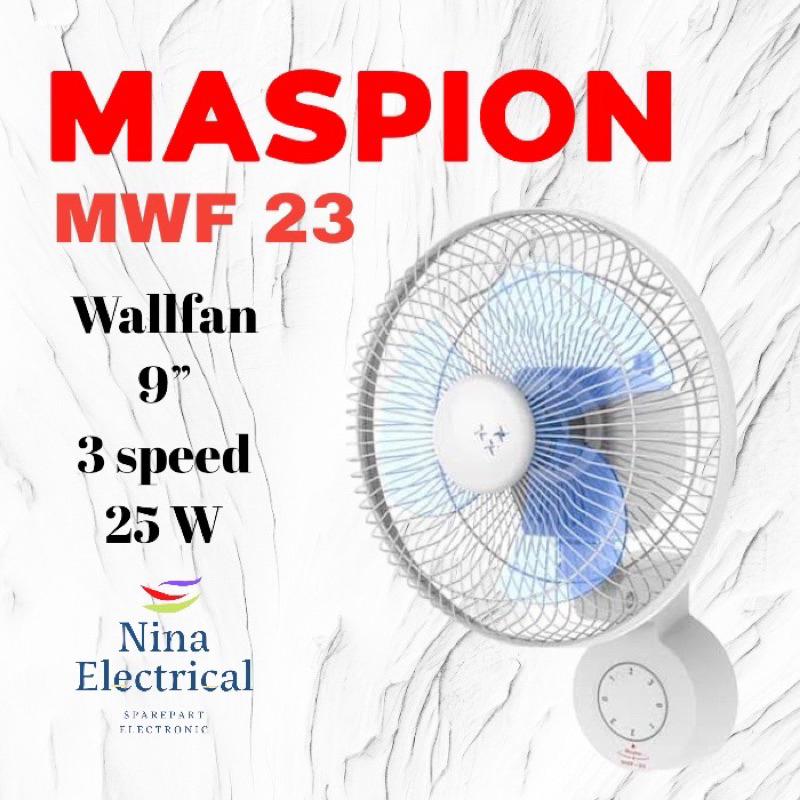 KIPAS ANGIN MASPION DINDING 9” WALLFAN MWF 23 9”