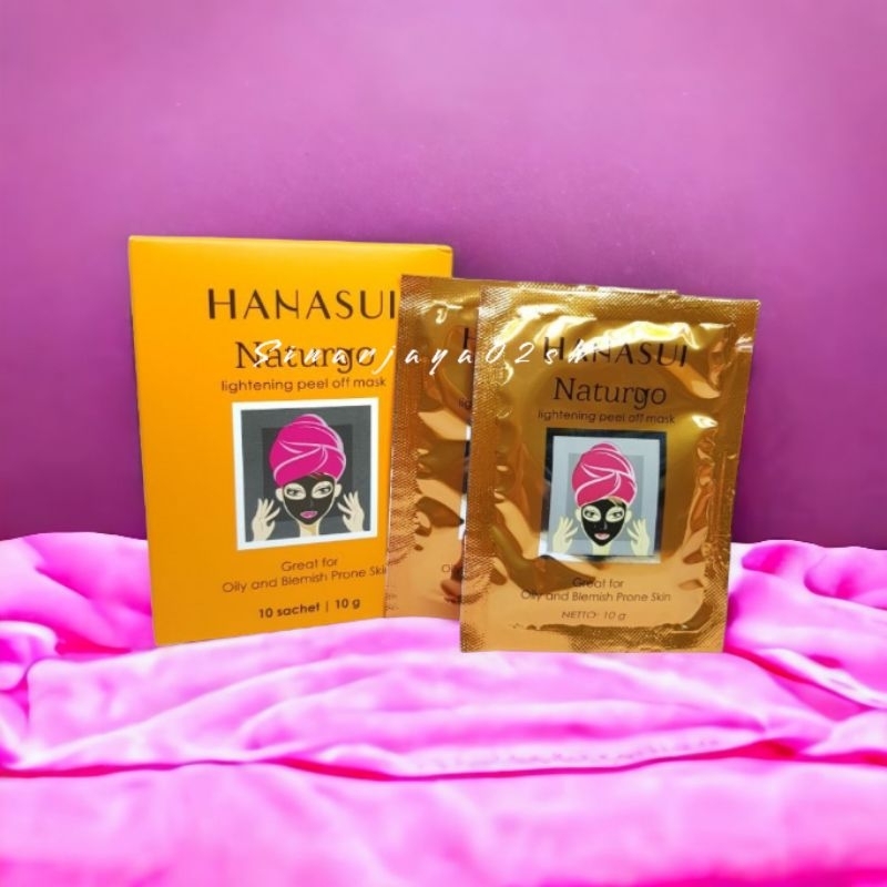 (harga 1box isi 10) MASKER NATURGO BLACK HANASUI LIGHTENING PEEL OF MASK