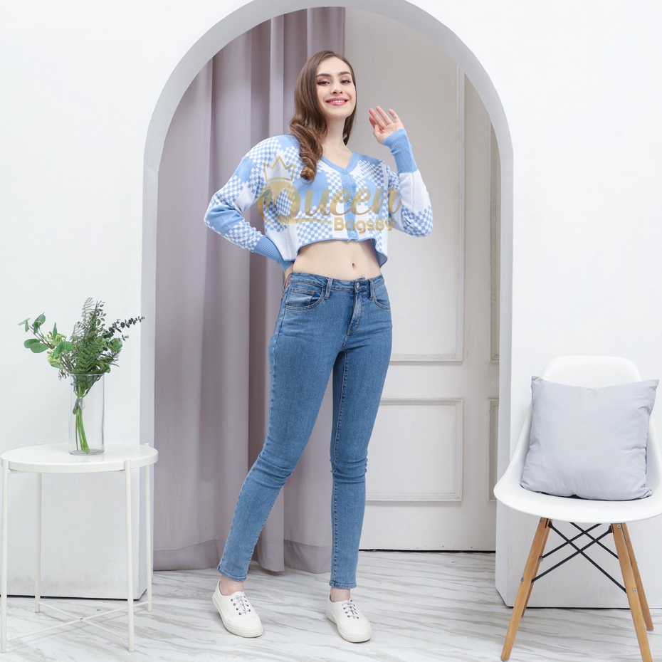 Queenbags89 baju outfit cewek baju atasan wanita baju Rajut Celline Knit Crop Premium