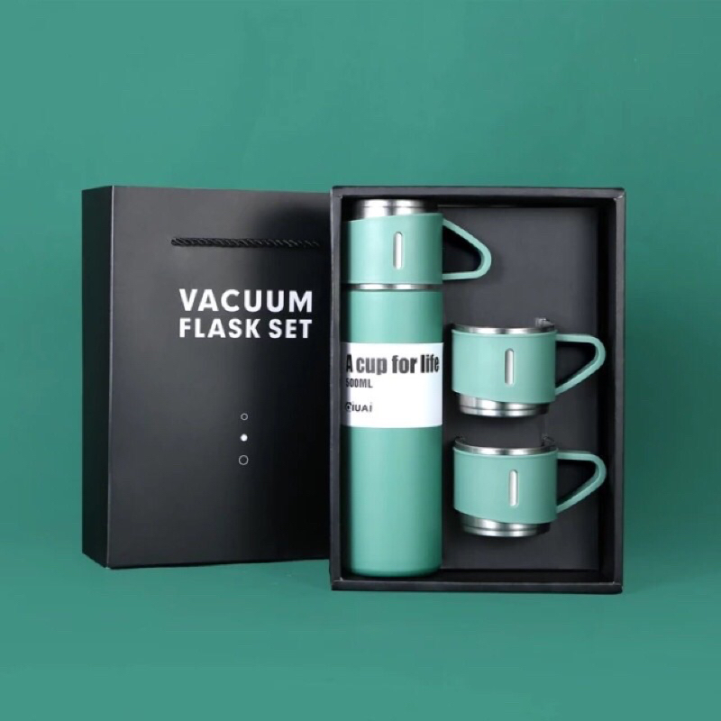 Termos Sultan Set / Termos Vacum Flask Gift Box Hampers / Tumbler Botol Minum Set / Termos Sultan Vacuum Flask Set / Botol Minum Cangkir Premium 500 ML Panas Dingin