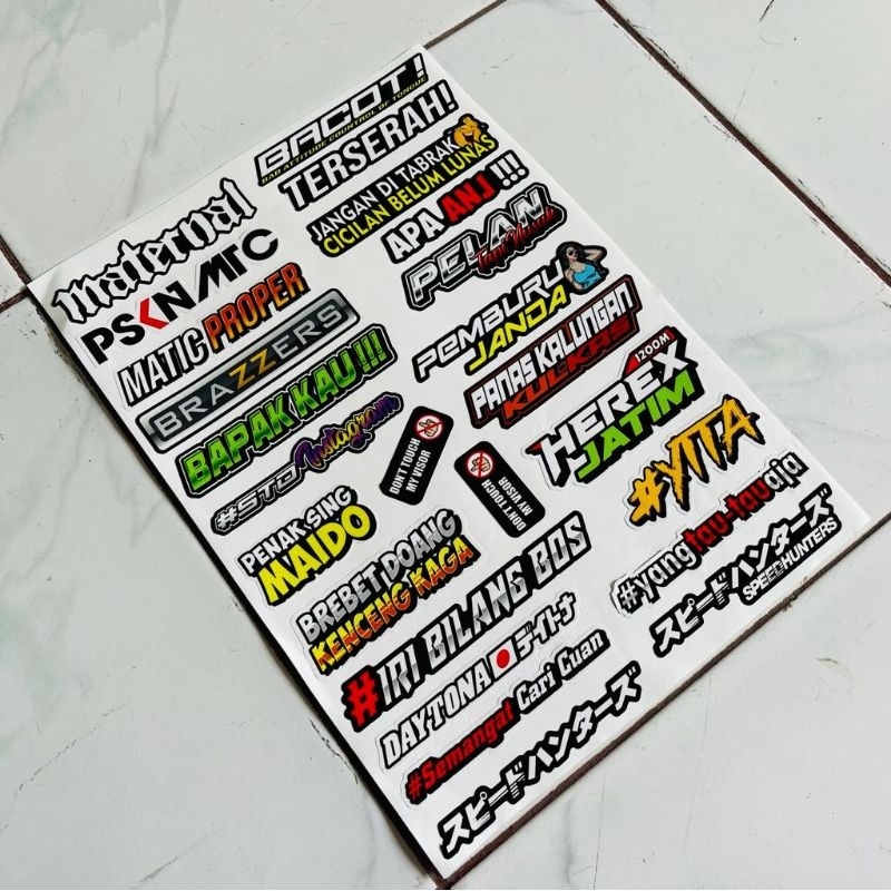 STICKER PACK RACING STICKER MOTOR HARGA PERLEMBAR LAMINASI GLOSY SUDAH DI TERPOTONG RAPI