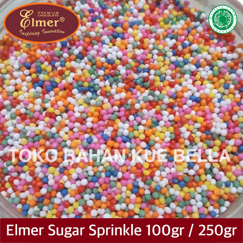 ELMER Sugar SPRINKLE 100gr / 200gr (REPACK) Trimit Gula Butir Warna Warni