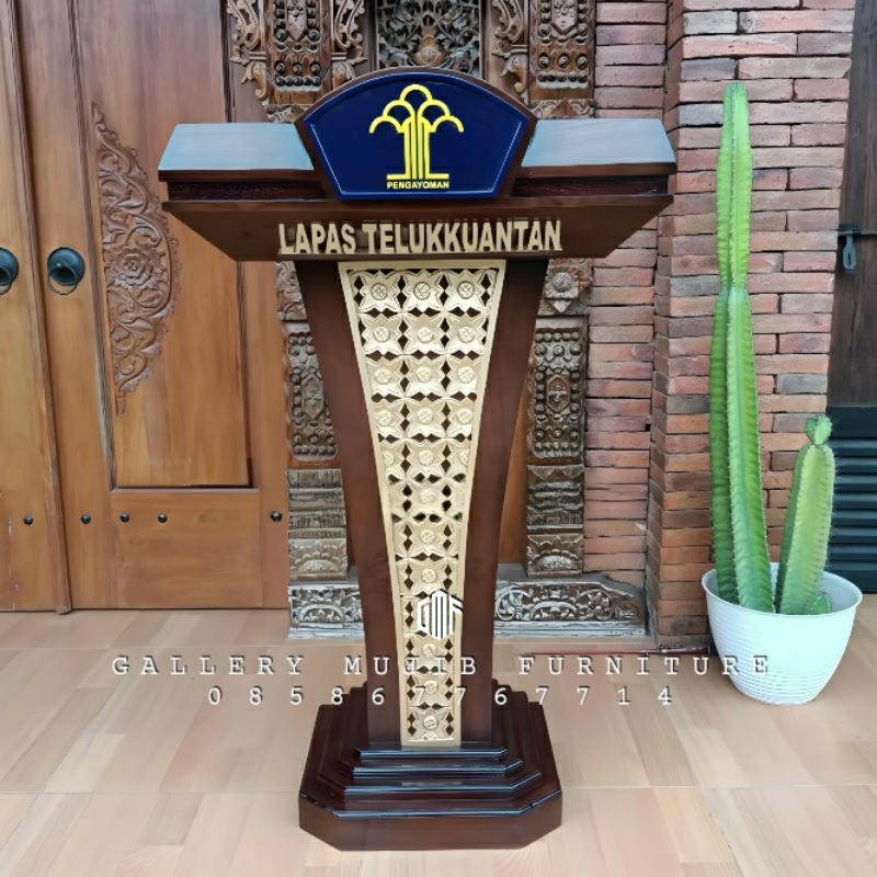 PODIUM PIDATO MINIMALIS PODIUM PIDATO KAYU JATI TERMURAH