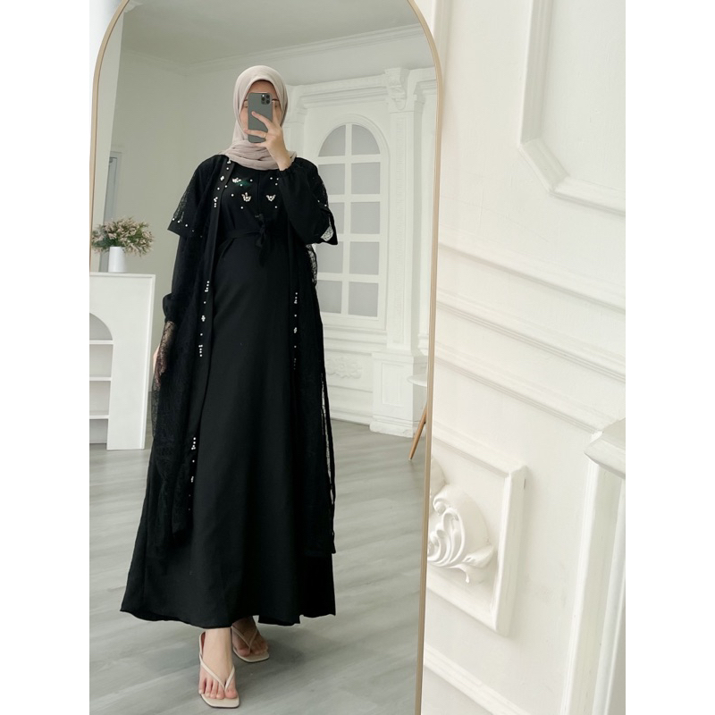 AMERA PART 3 MAXI / BRISIA (Cek Caption) Gamis brukat outer+inner