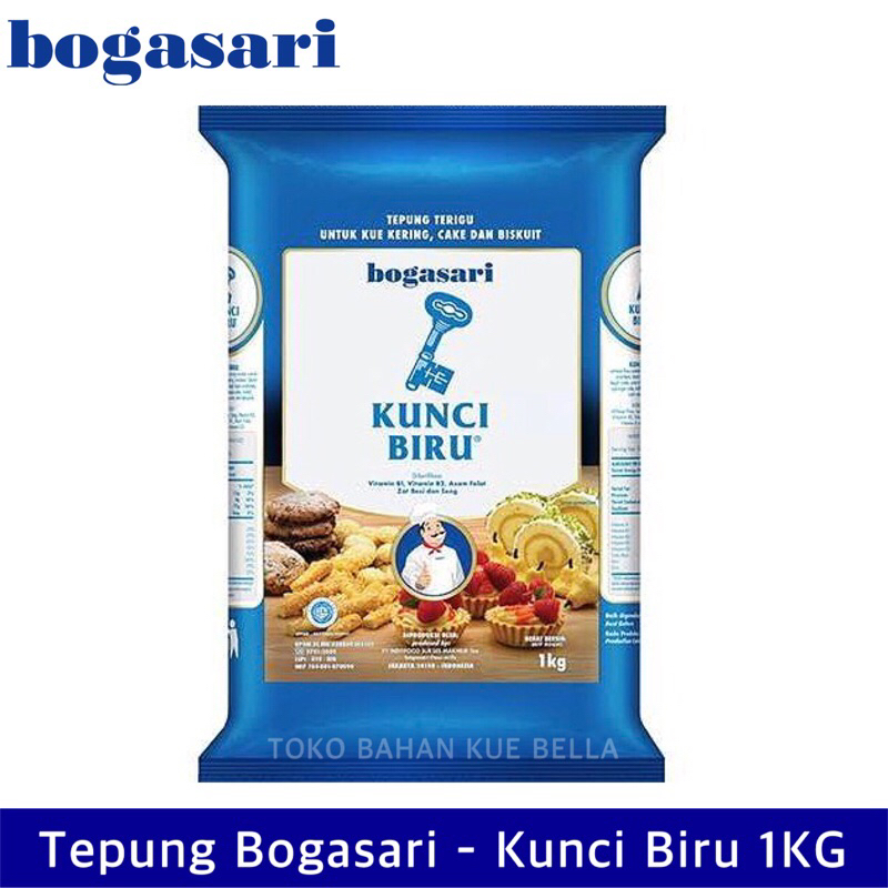 

Terigu KUNCI BIRU 1KG - Bogasari Tepung Protein Rendah