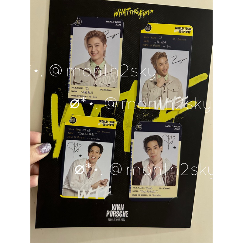 PC KINNPORSCHE KPWT 2023 WTF JJ 2J / PING / PERTH / TONG THANAYUT (ORIGINAL HANDCARD FROM CONCERT)