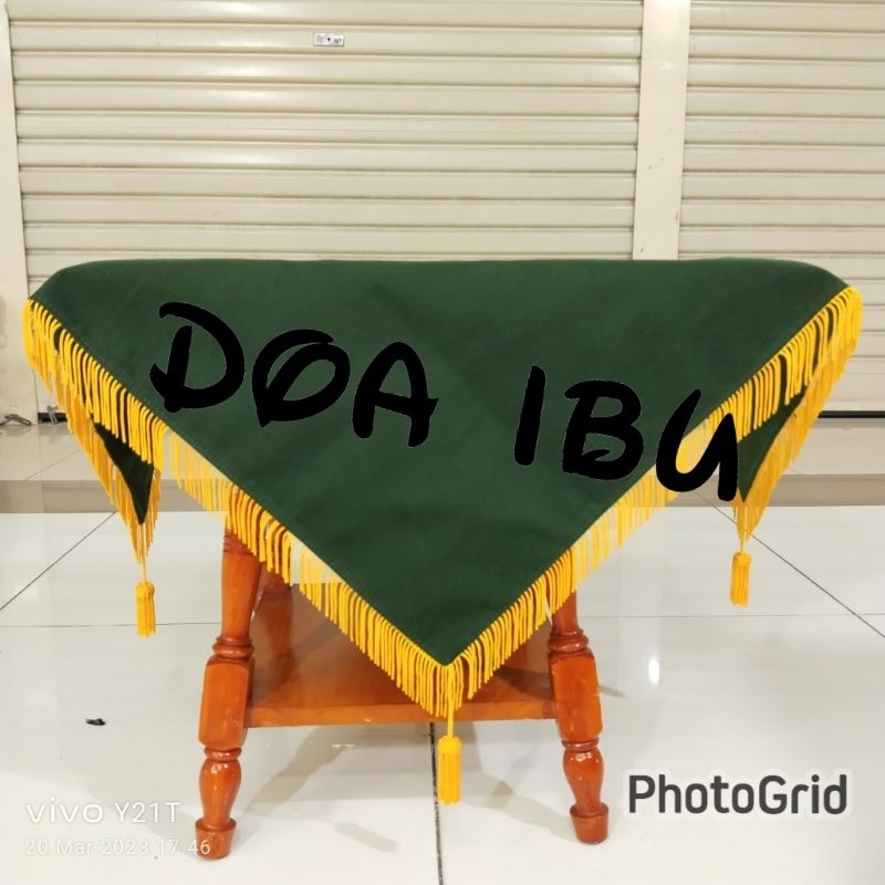 

best seller alas baki upacara bendera alas baki paskibra warna hijau army pake rumbai polos ready stock