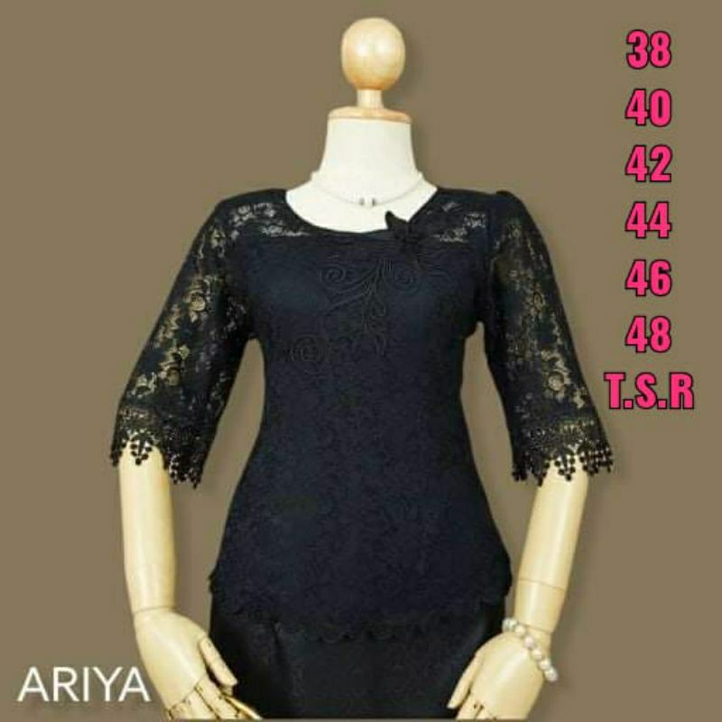 ariya vasutorn blus brokat bangkok premium terbaru kebaya brokat hitam putih