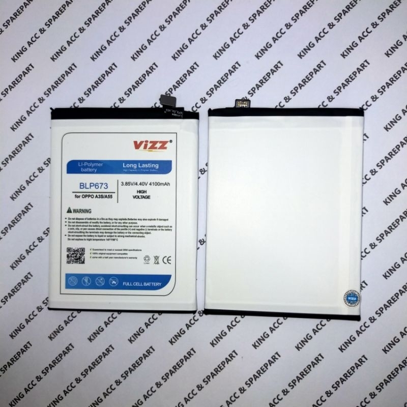 BATERAI BATRE BATTERY OPPO A3S A5S BLP673 DOUBLE POWER VIZZ