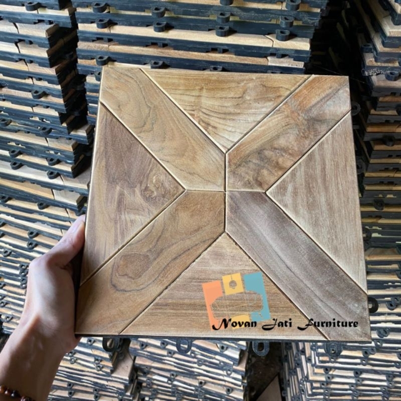 lantai parkit kayu jati - flooring decking kayu jati - motif terbaru